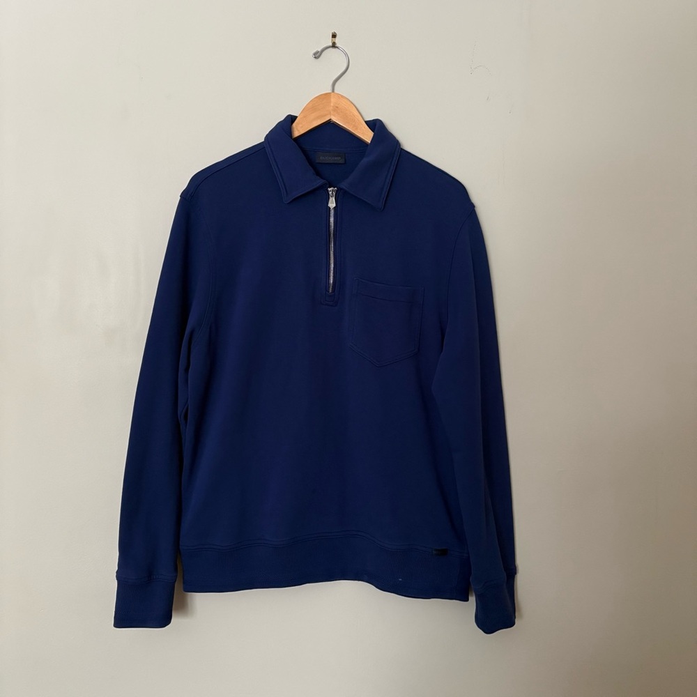 Duchamp Blue Quarter Zip Sweater M